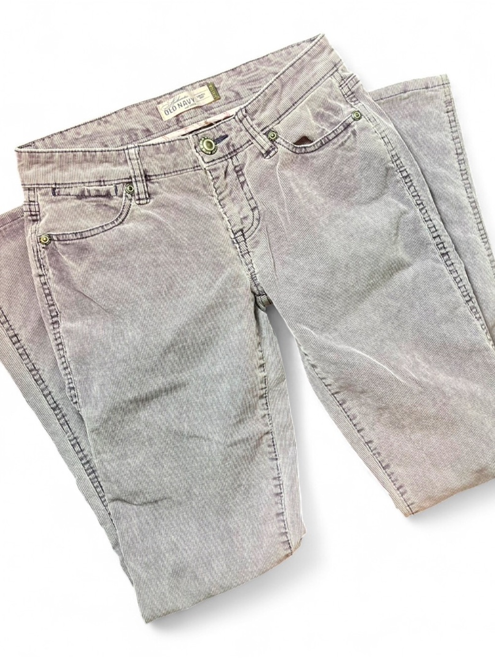 Y2k Old Navy Purple corduroy textured Women’s Jeans size 1 regular lowrise boot